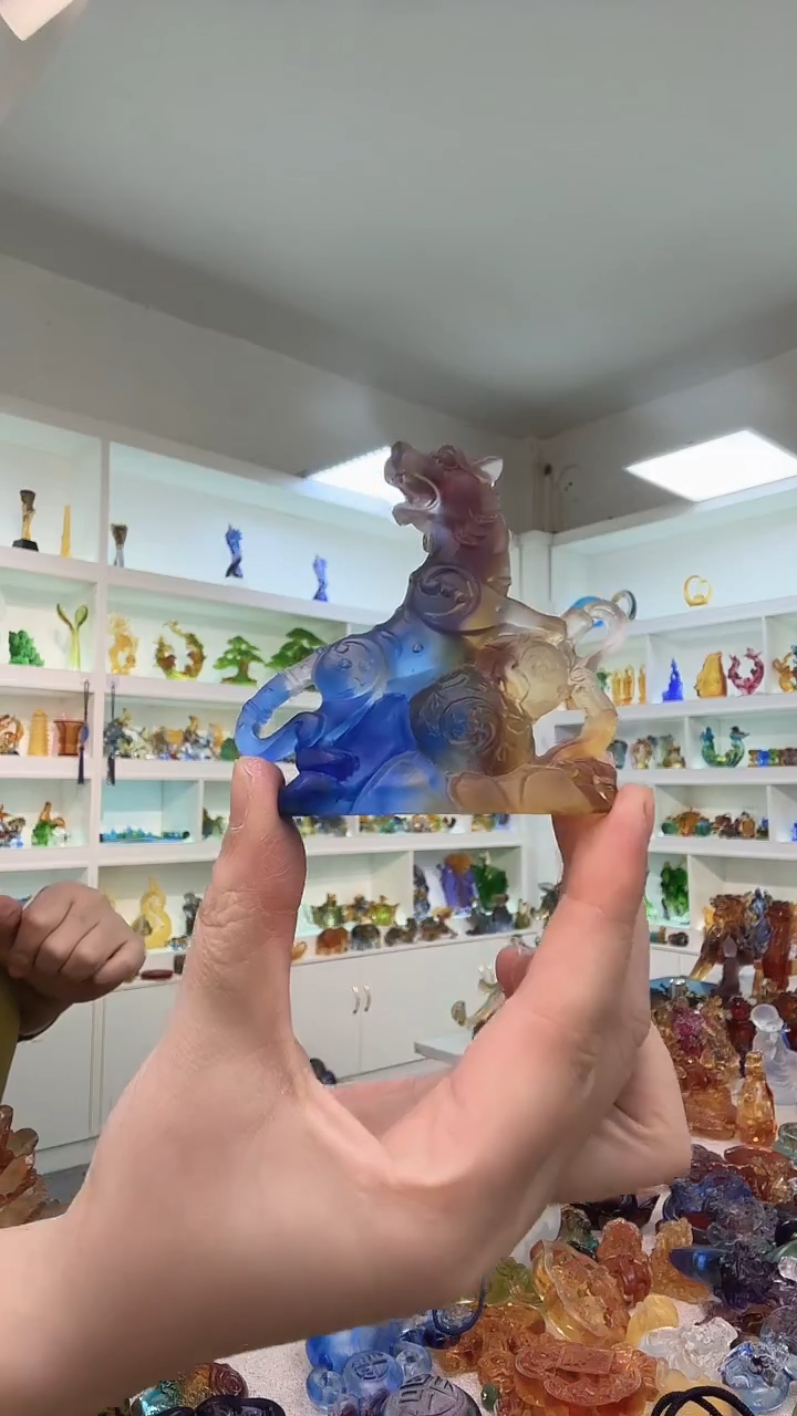 手工艺品琉璃福禄老虎