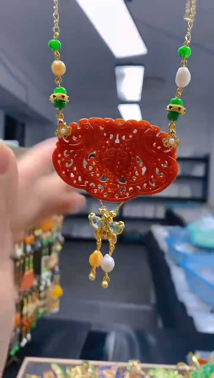 【闪购商品】翡翠耳饰合金0287翡翠锁骨链