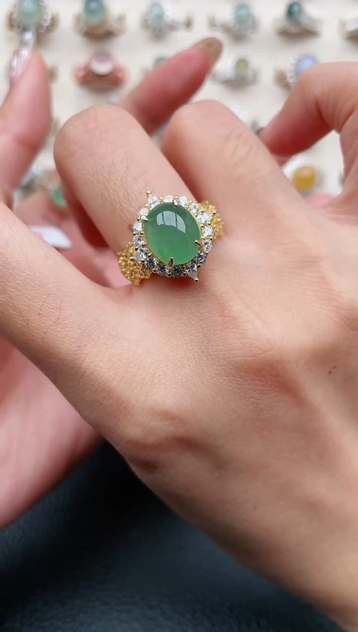 【闪购商品】翡翠戒指银S925镶嵌1111