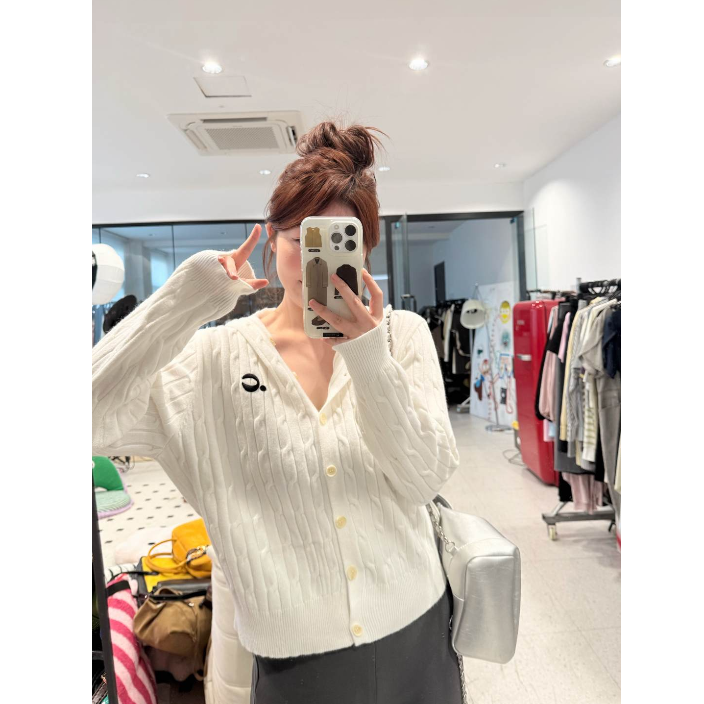 晶咕【常青藤返校日】学院风麻花纹针织连帽长袖开衫