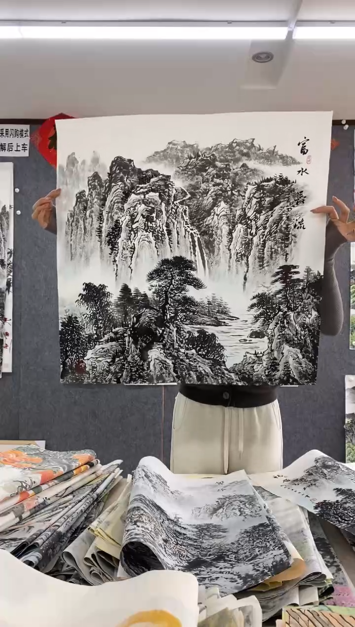 国画福利！沈泳江手绘 四尺斗方68*68cm