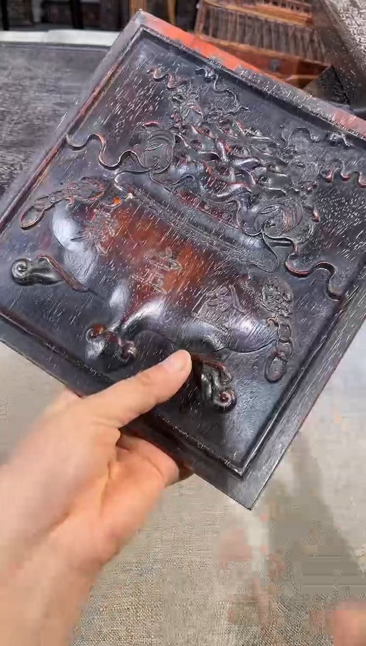 黄花梨/降香黄檀紫檀聚宝盆雕刻板