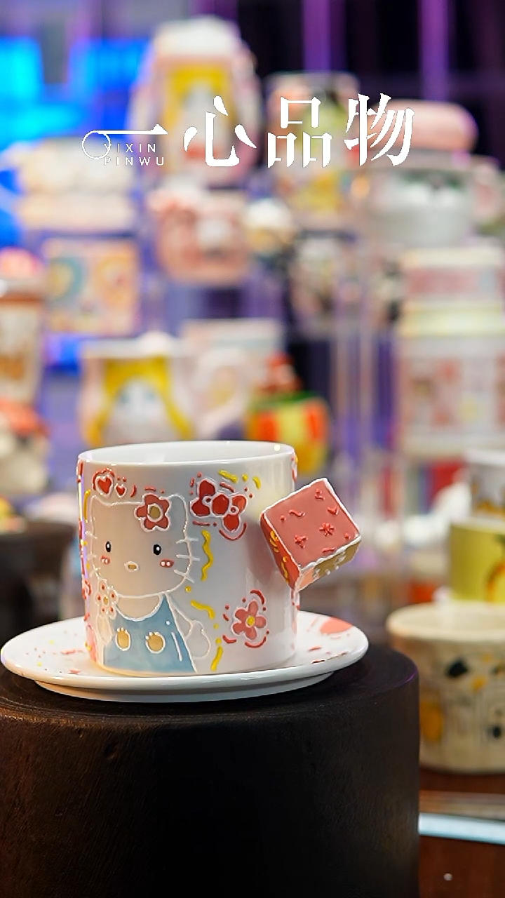 杯子瓷S165景德镇手工手绘杯子摆件