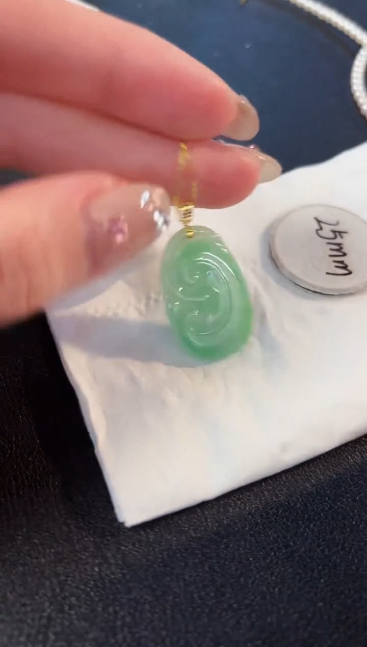 【闪购商品】翡翠颈饰18K金镶嵌缅料A货/支持复检/一件