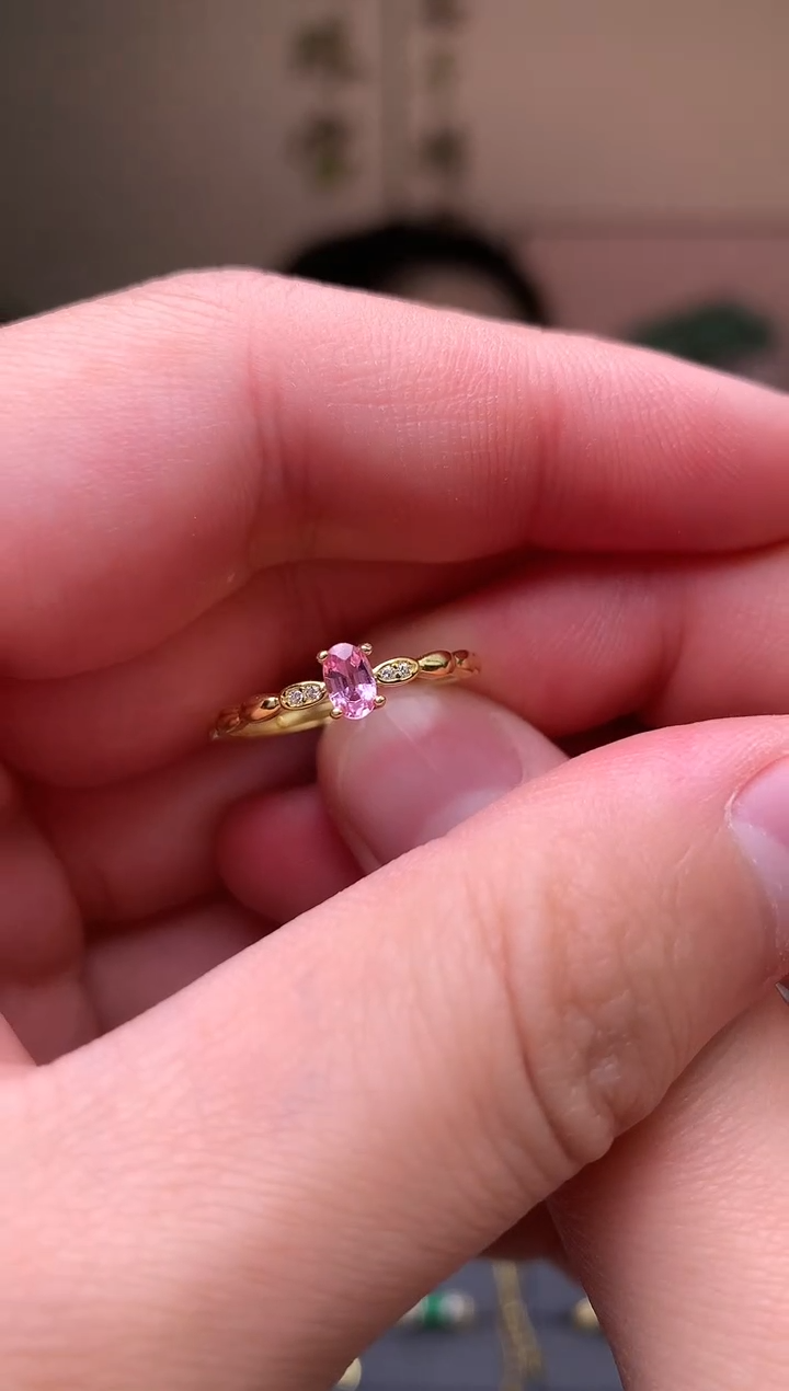 戒指蓝宝石银S925镶嵌戒指