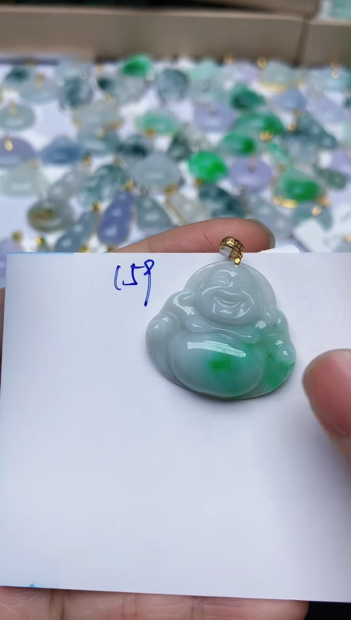 【闪购商品】翡翠颈饰18K金镶嵌天然翡翠A货  