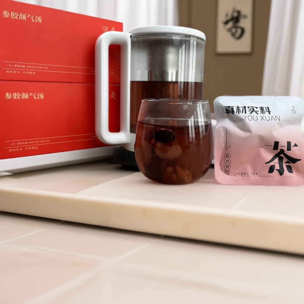 参胶颜气汤2盒装，女士佳品，养生茶，血气茶，药食同源，面色红润