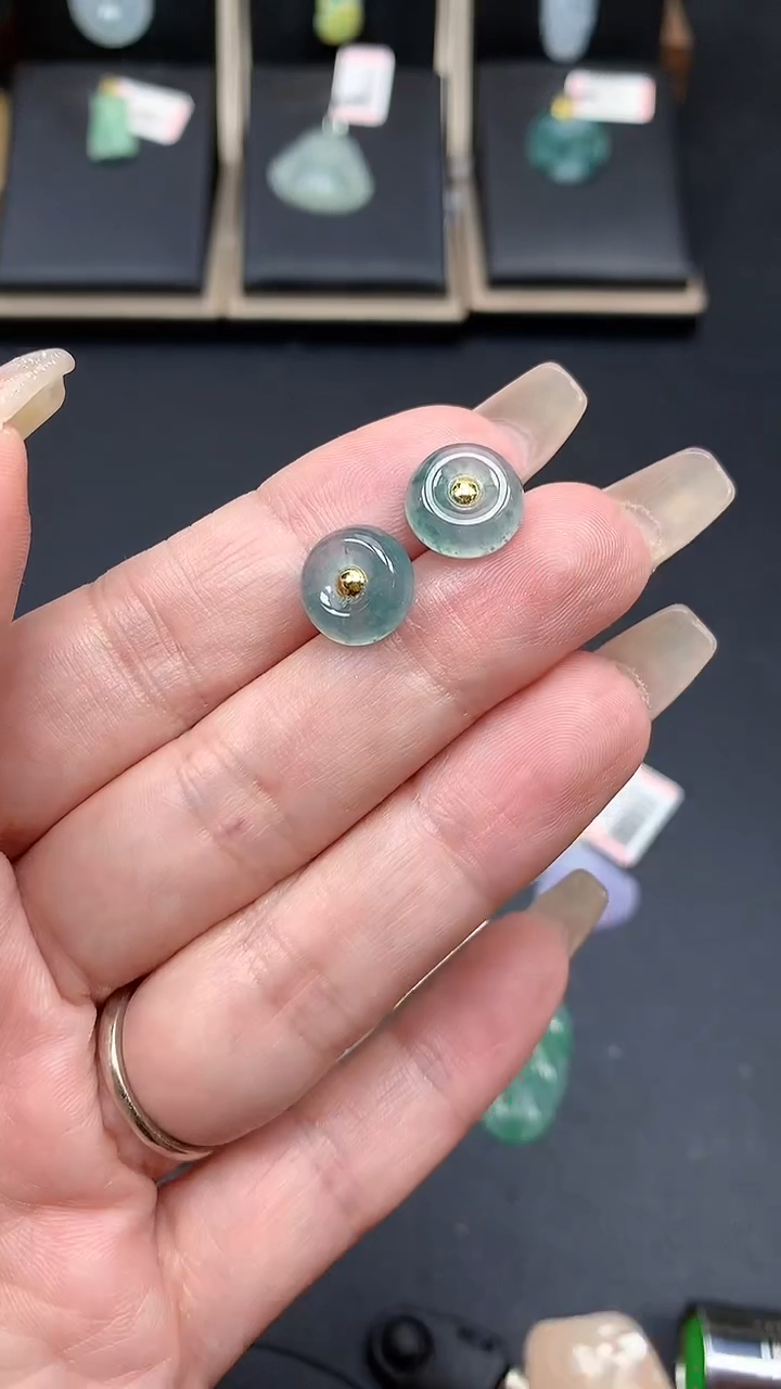 【闪购商品】翡翠耳饰18K金镶嵌MS150871