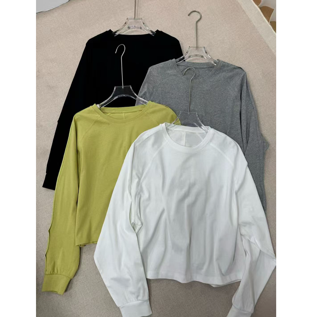 宝丫轻奢  T女式时髦休闲圆领拼接设计感插肩袖长袖T恤K3793