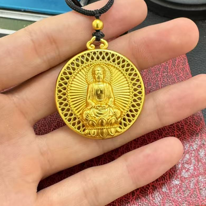 合金吊坠 合金吊坠 合金吊坠镂空佛头双面雕刻精美吊坠男女款