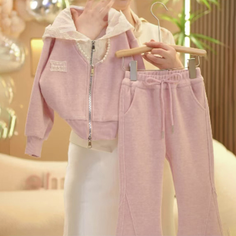 （两件套）童装女童套装秋装2025新款中大童儿童洋气时髦女孩春款