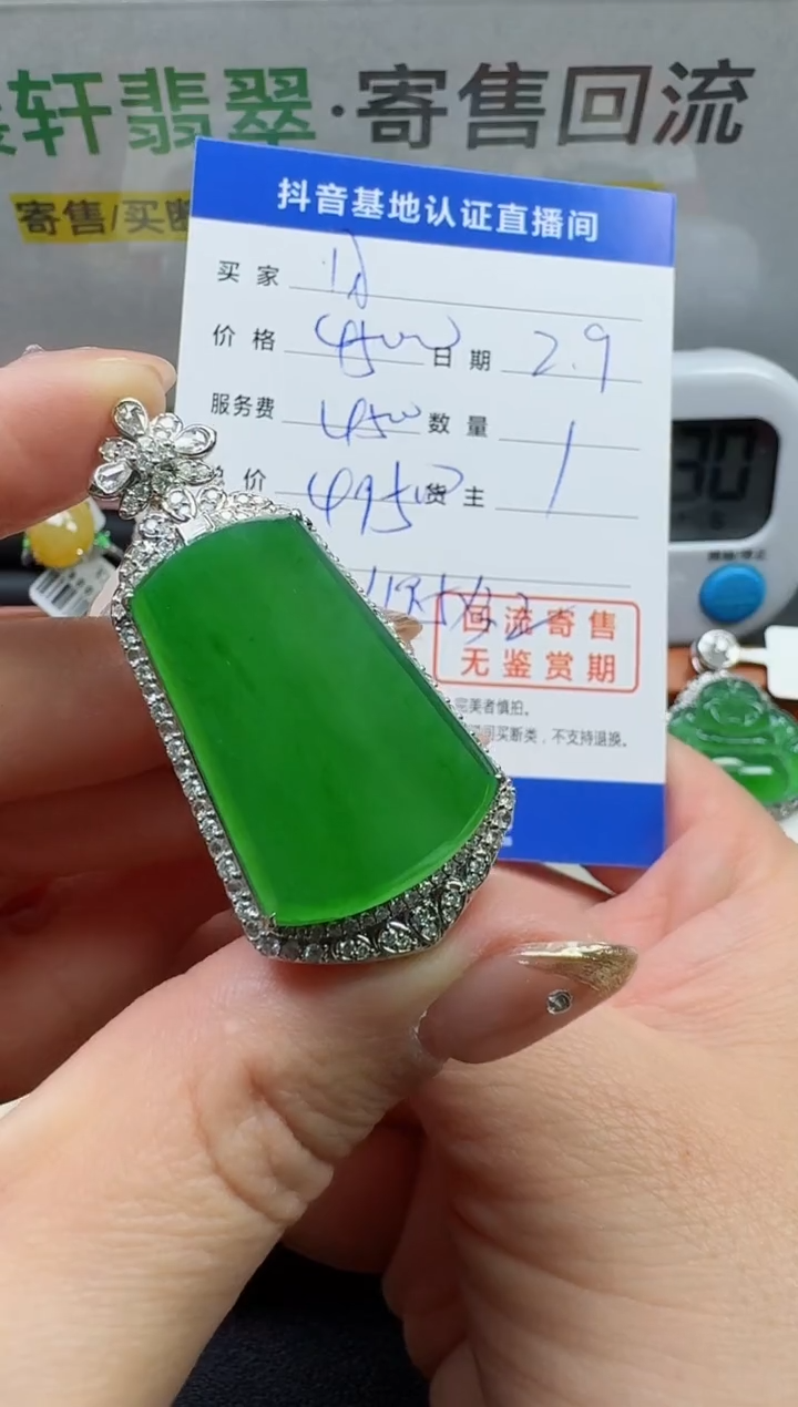 【闪购商品】翡翠颈饰18K金镶嵌寄售回流，不退不换