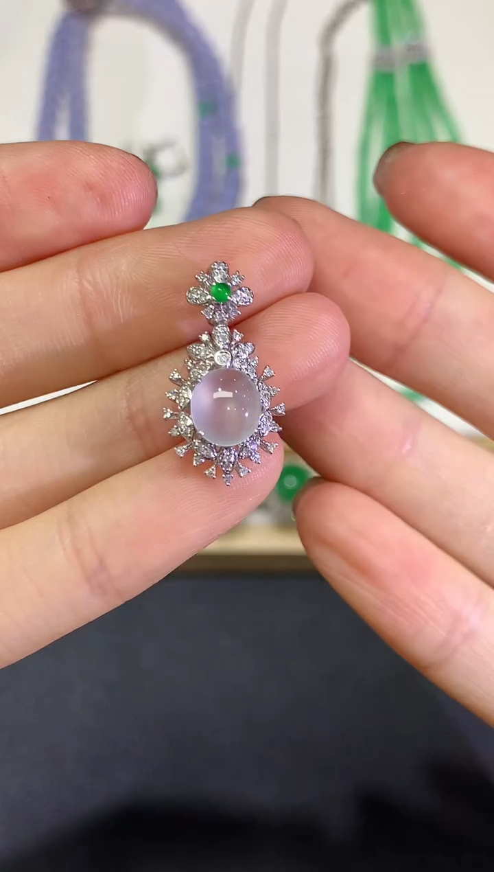 【闪购商品】翡翠颈饰18K金镶嵌团购40