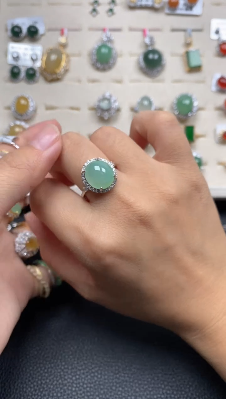 【闪购商品】翡翠戒指银S925镶嵌111111