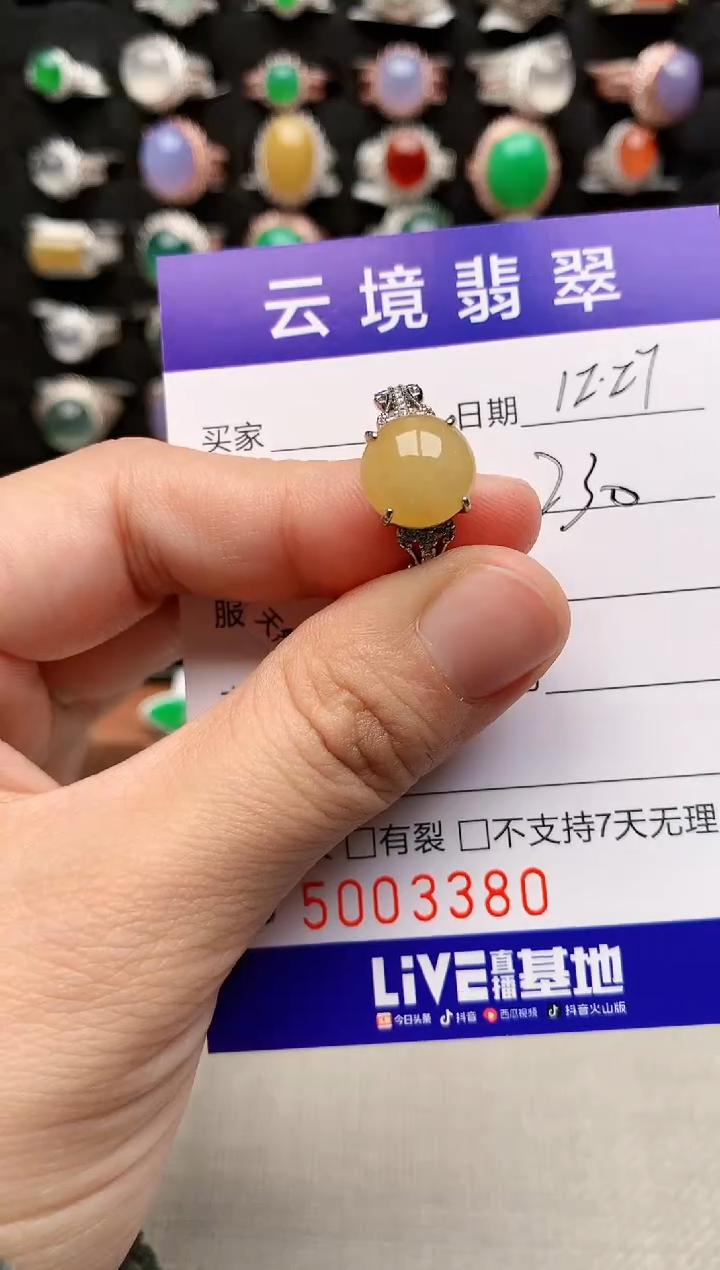 银S925镶嵌戒指翡翠3380