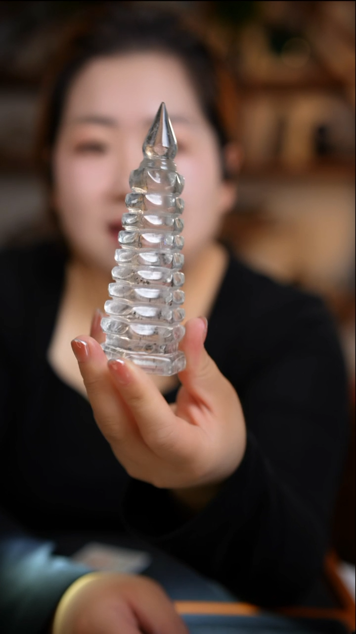 未镶嵌珠宝半成品水晶白水晶文昌塔D728