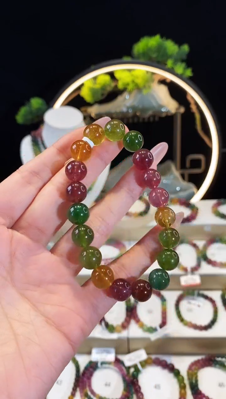 【闪购商品】碧玺手串未镶嵌G2398素圈颜色微差