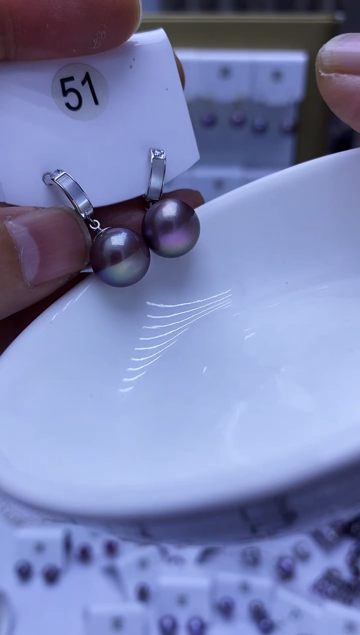 银S925镶嵌耳饰淡水珍珠51