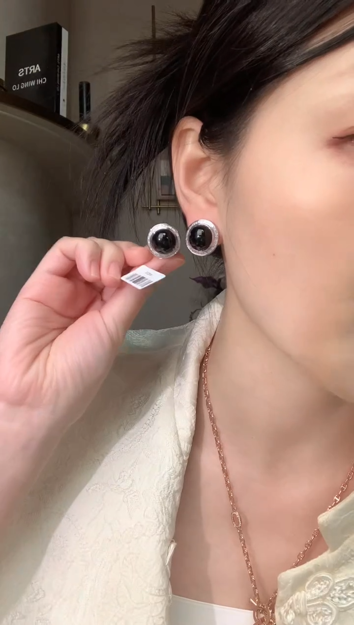 18K金镶嵌翡翠耳饰冬日珠宝Q28