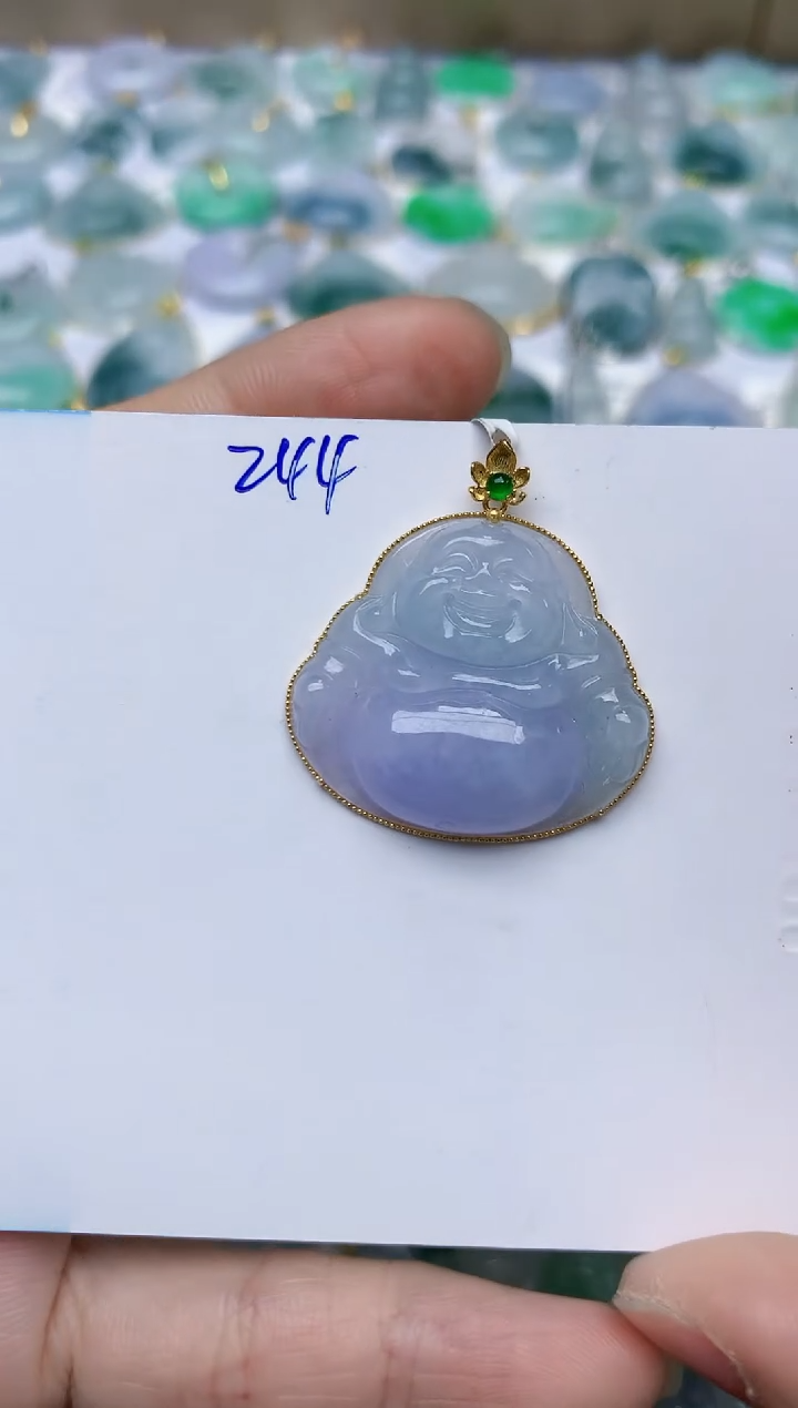 【闪购商品】翡翠颈饰18K金镶嵌天然翡翠A货    244