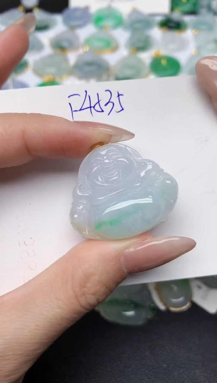 颈饰18K金镶嵌翡翠天然缅甸A货翡翠百元以上9元证书费自理