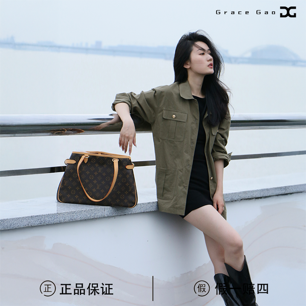 修复品LouisVuitton/路易威登/单肩斜挎包横板南瓜包