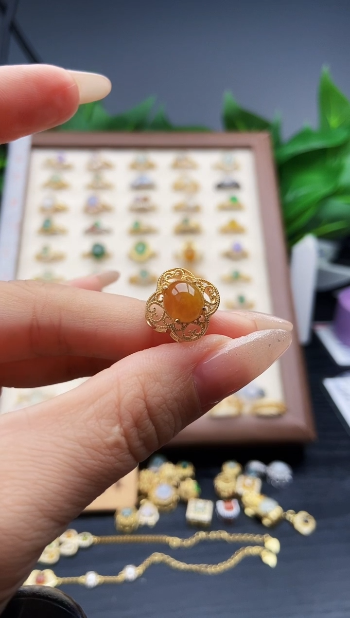 银S925镶嵌戒指翡翠12