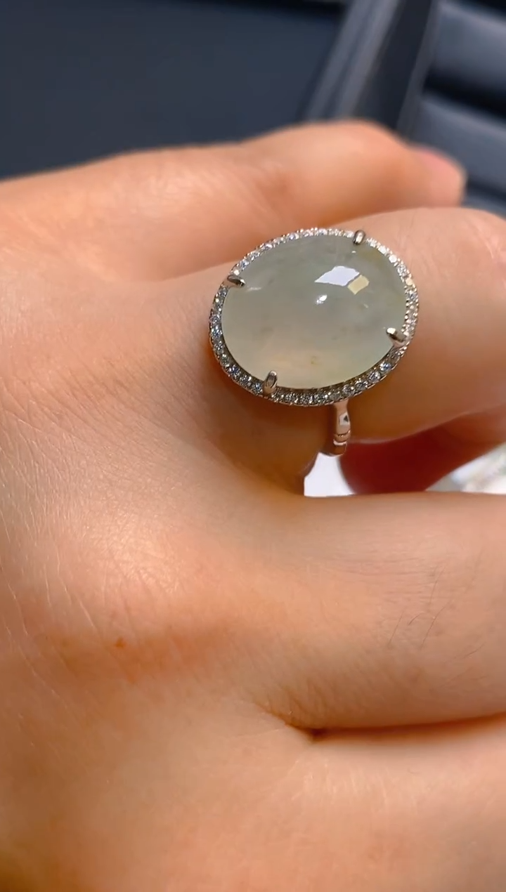 【闪购商品】翡翠耳饰银S925镶嵌天然A货翡翠1