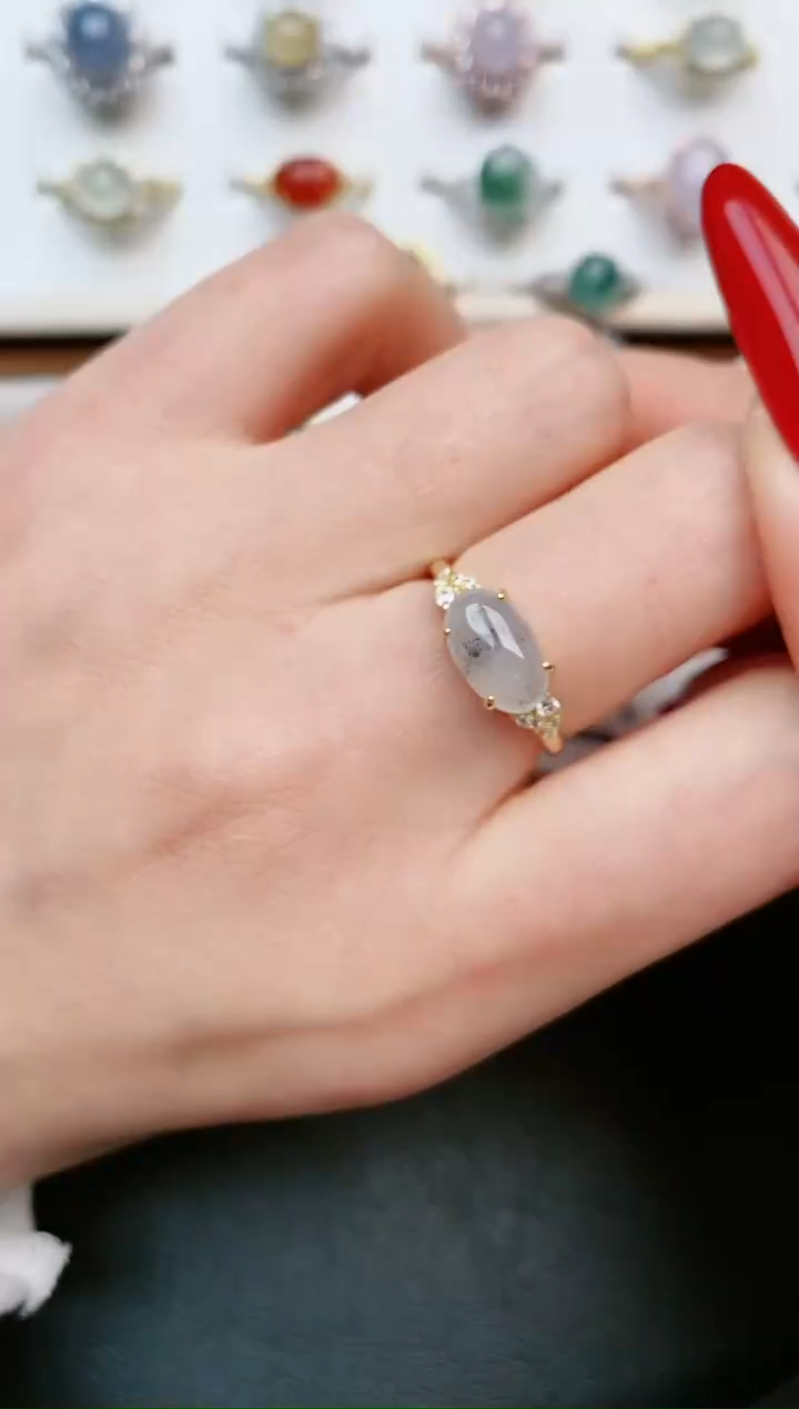 【闪购商品】翡翠戒指银S925镶嵌....