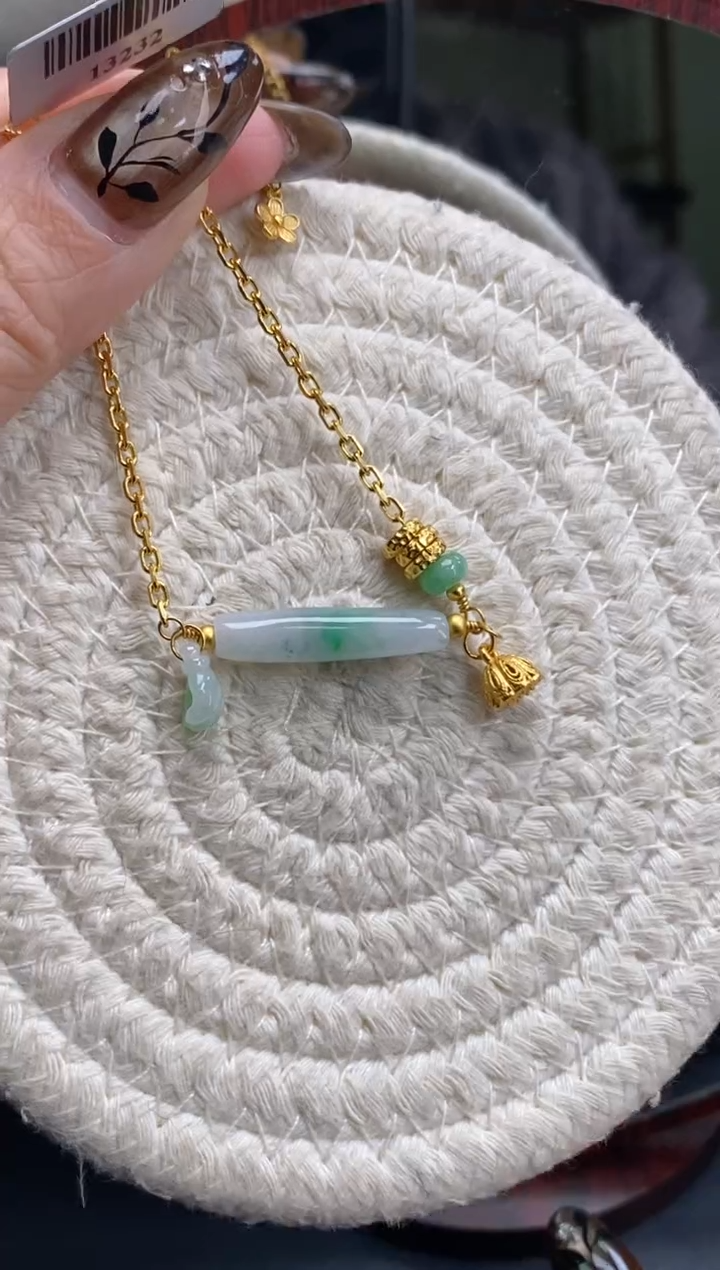 颈饰银S925镶嵌翡翠13232