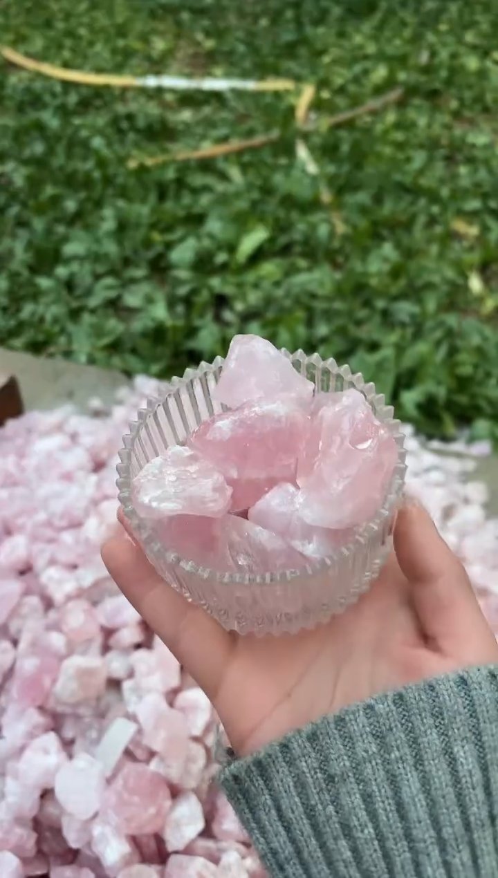 【闪购商品】水晶摆件未镶嵌粉水晶碎石600g