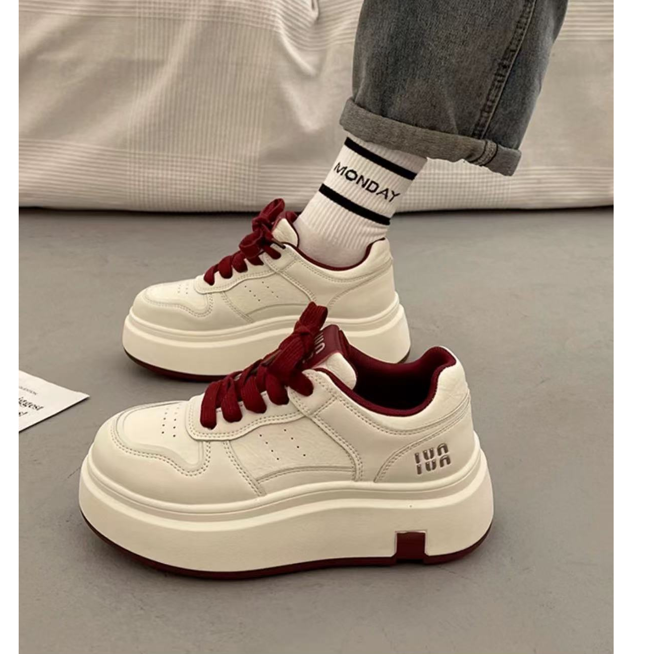 厚底小白鞋女2025新款爆款百搭小个子松糕增高女鞋P6211