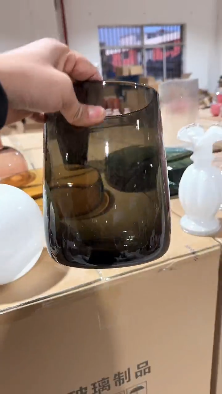 【闪购商品】玻璃灰色大开口