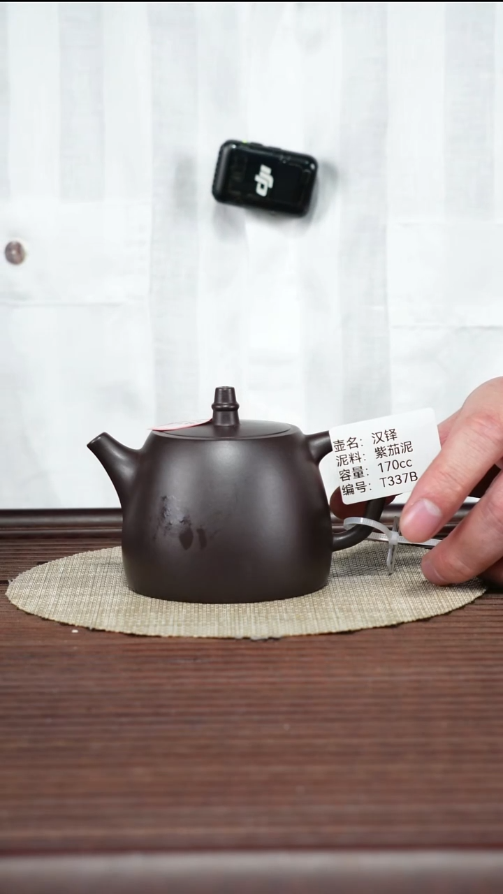 茶壶紫砂T337B 紫茄泥 汉铎 170cc