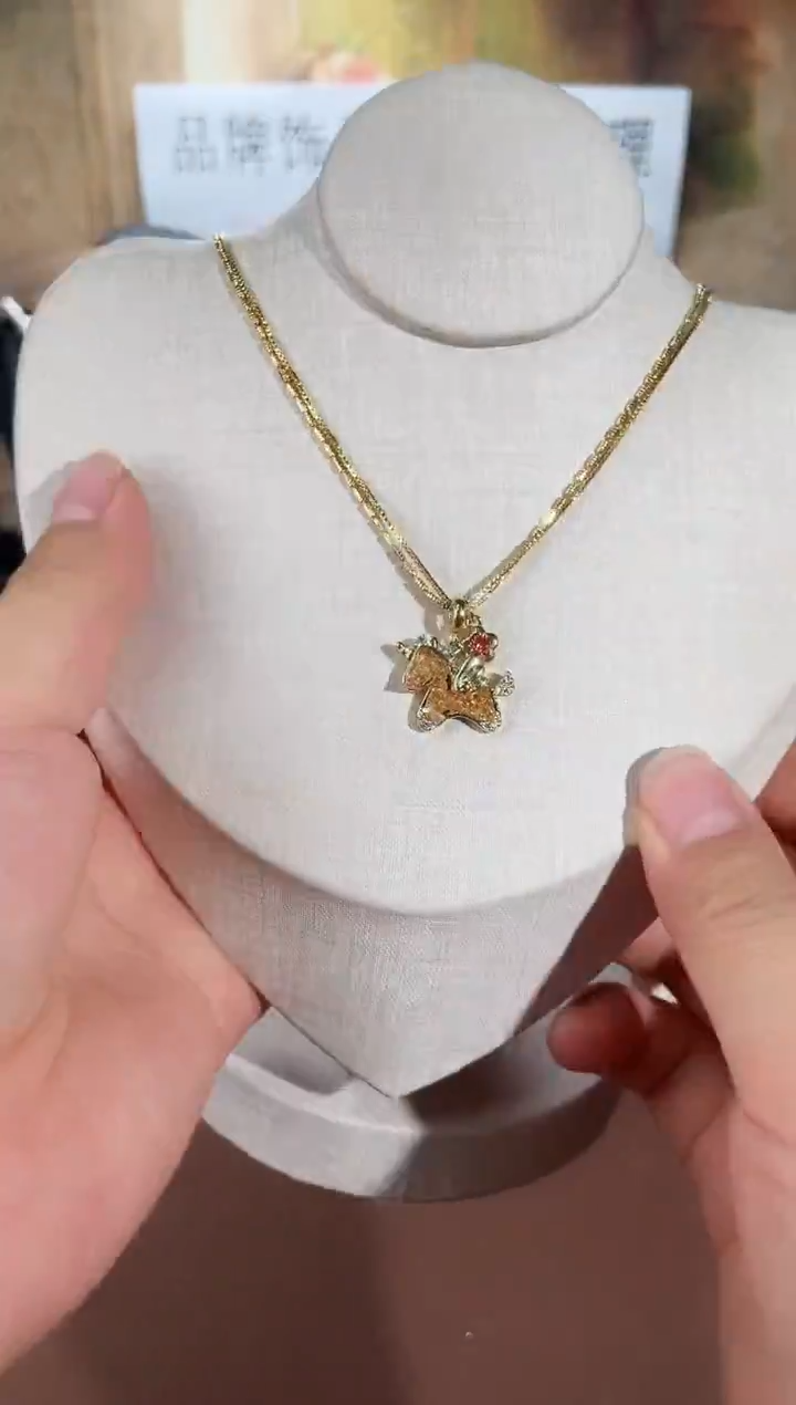 合金925银锆石项链7622