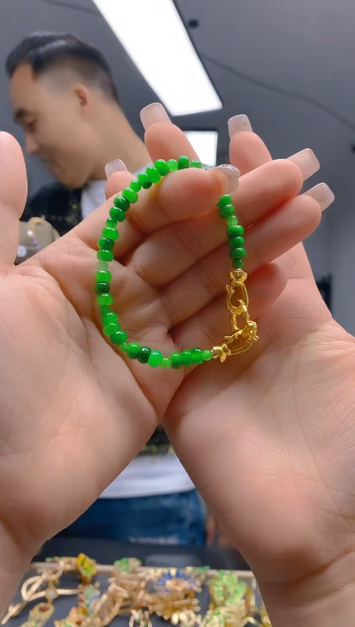 【闪购商品】翡翠耳饰合金271翡翠手链