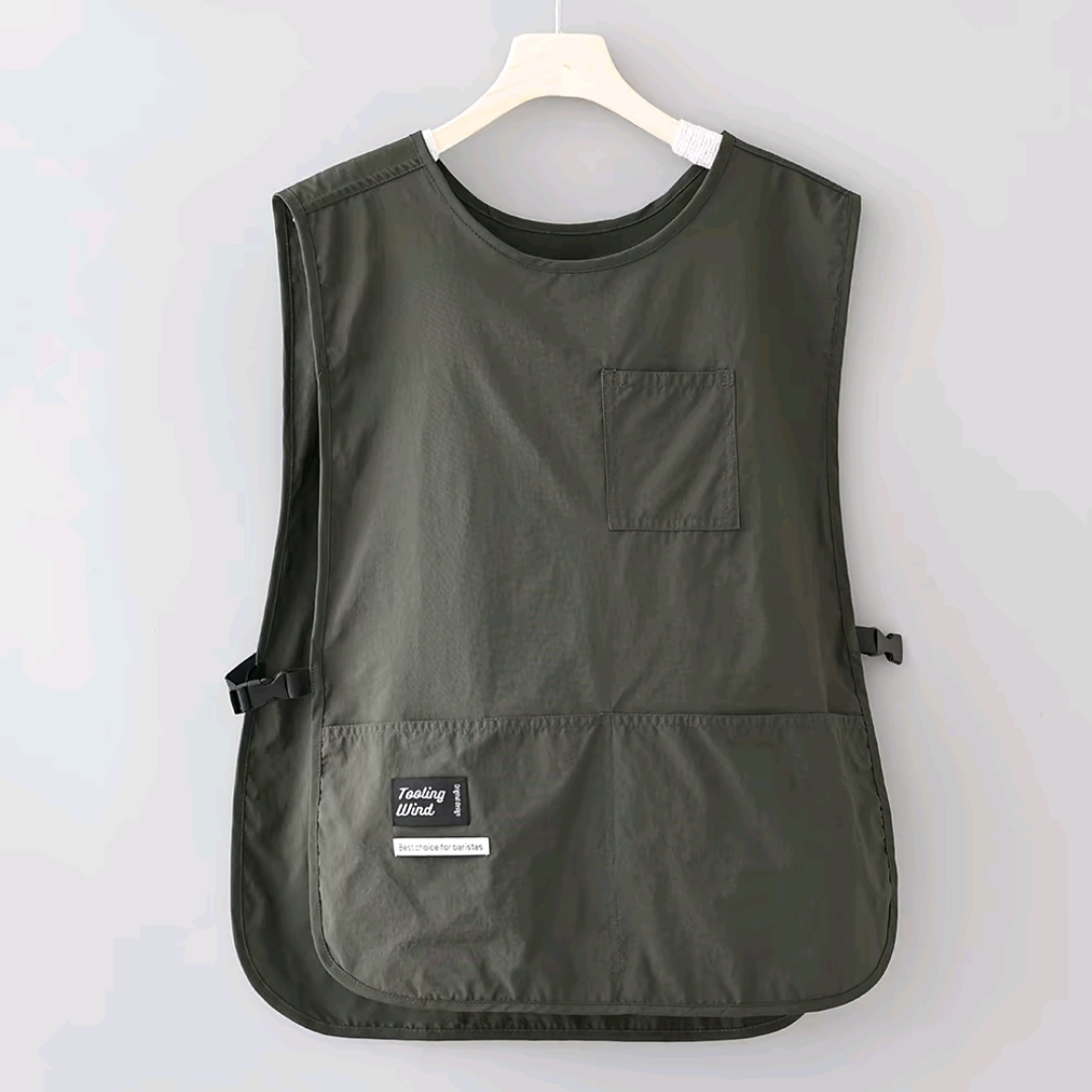 工装面料马甲款简约时尚围腰工作服围裙厨房家用男女