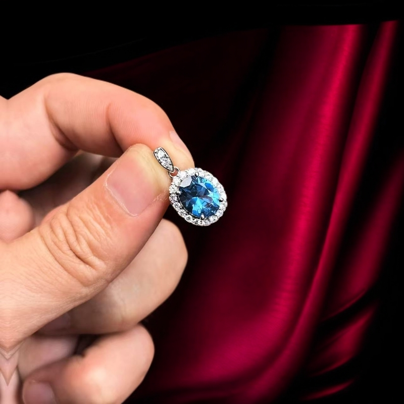 如懿高订024-轻奢培育尖晶石精切合金吊坠