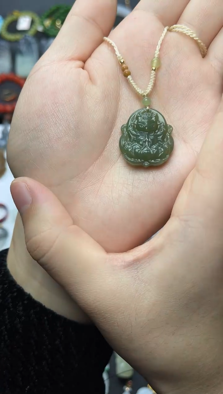 颈饰未镶嵌和田玉九尾狐06