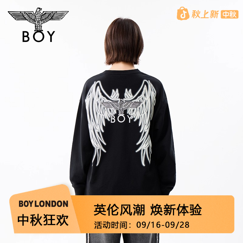 【霓虹天使】BOYLONDON秋情侣卫衣套头休闲变色印花上衣长袖N03912