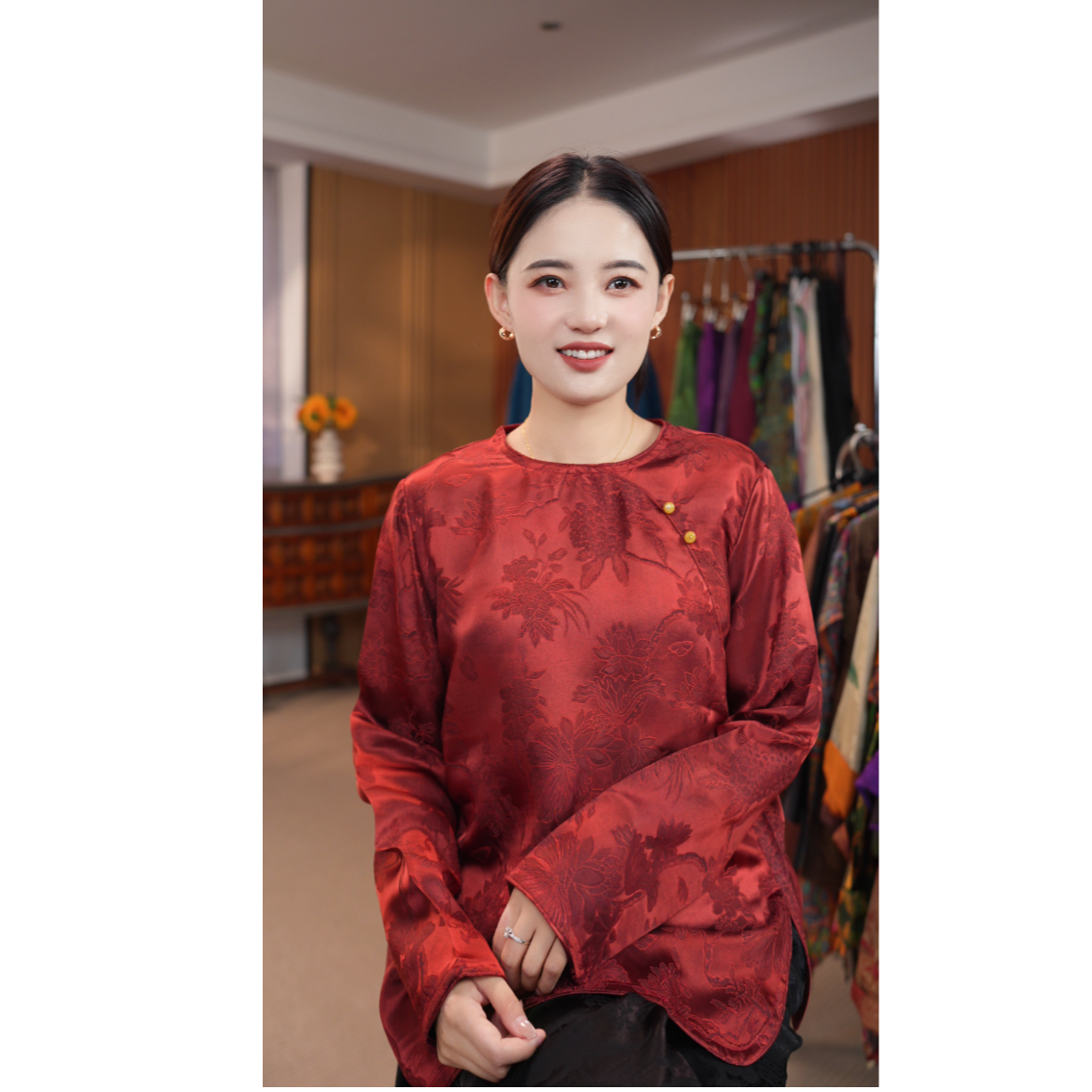 【红韵】新中式国风中袖高定复古高级感改良上衣