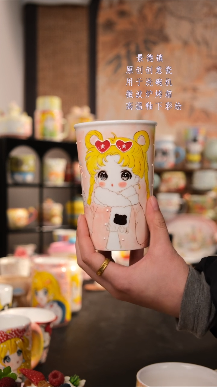 摆件陶旺的可以陶瓷手工手绘创意设计款陶瓷