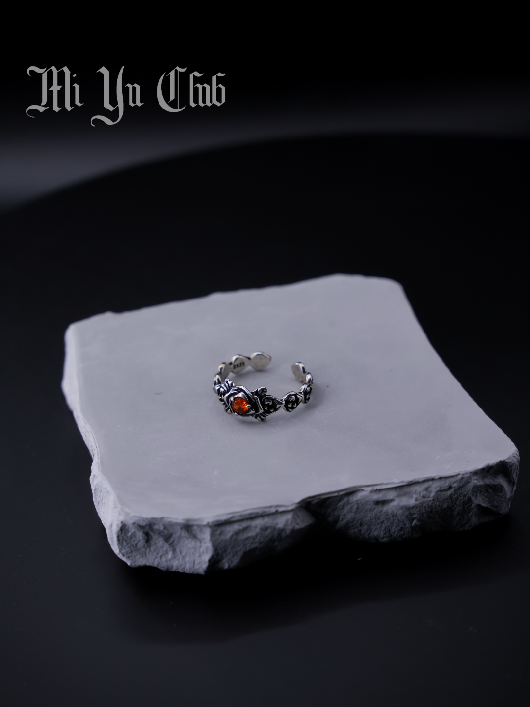 925银戒指 轻奢复古雕花戒指钻小众设计高级感食指戒首饰尾戒直播