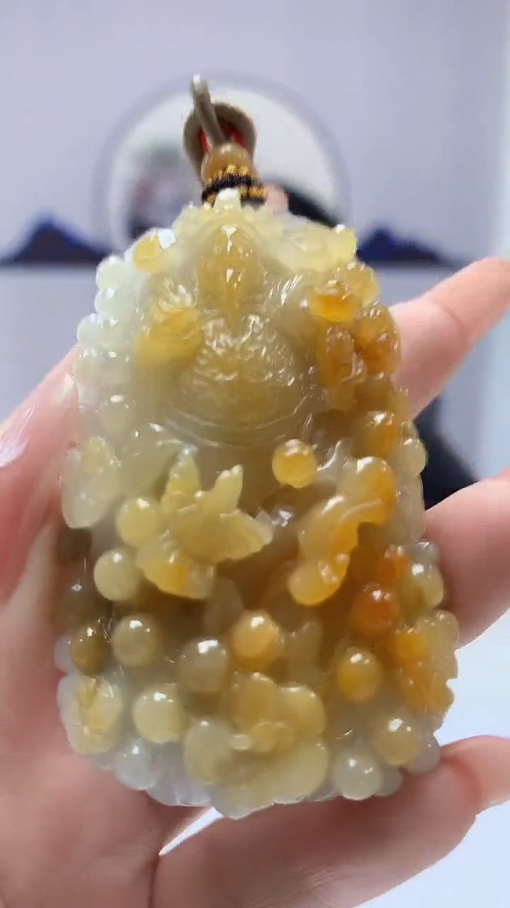 【闪购商品】定制翡翠未镶嵌4852DD-毛货挂件164