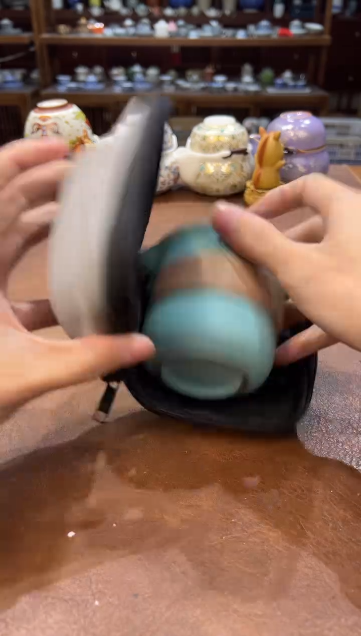 真的很便宜超好看会开片的旅行茶具