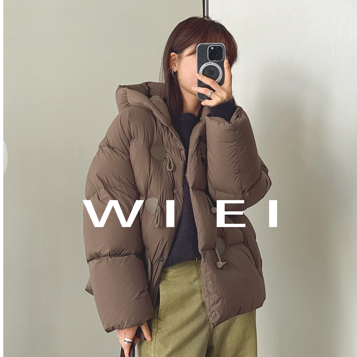 《WI EI》探索者*安心90白鹅绒 复古连帽设计 抗寒保暖羽绒服 24067