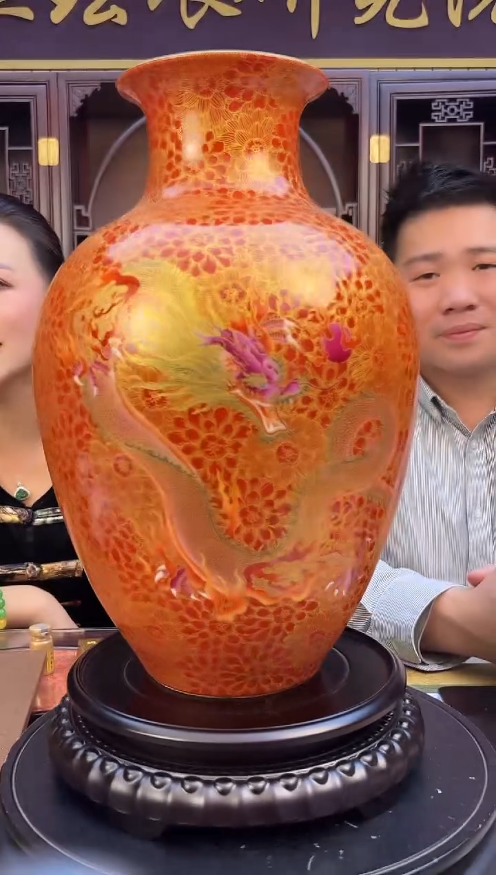 摆件陶瓷A15/金丝珐琅穿云龙————