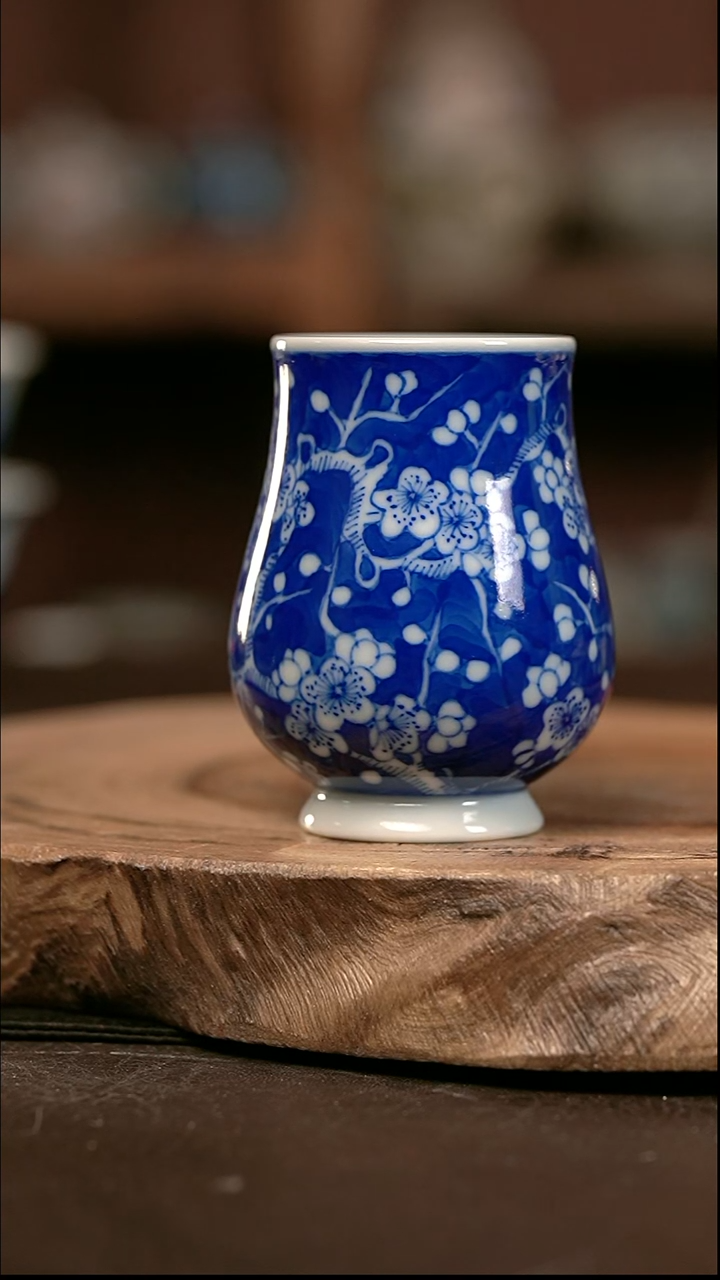 手绘 高温现代瓷  柴窑  冰梅凯恩杯90C