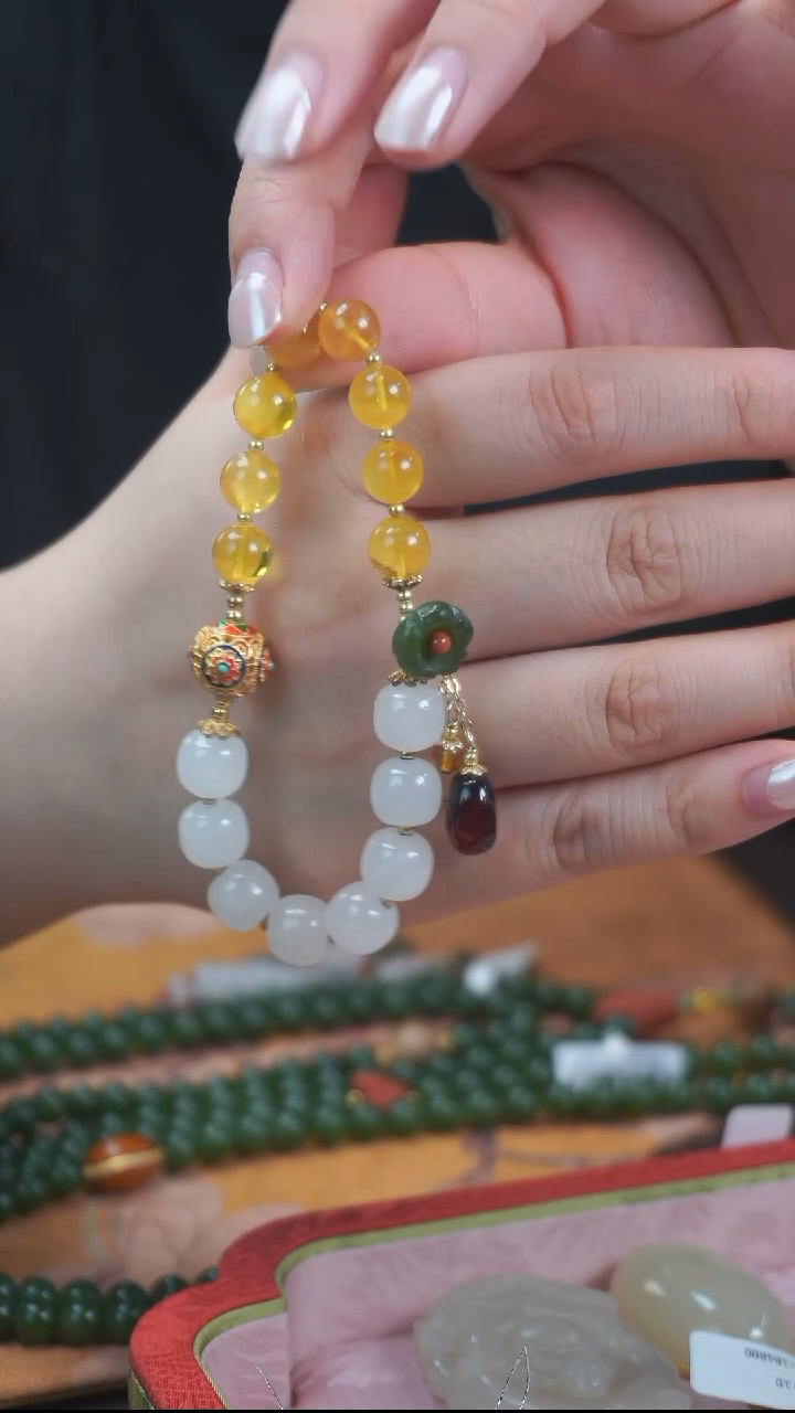 手串合金和田玉（微瑕）手串