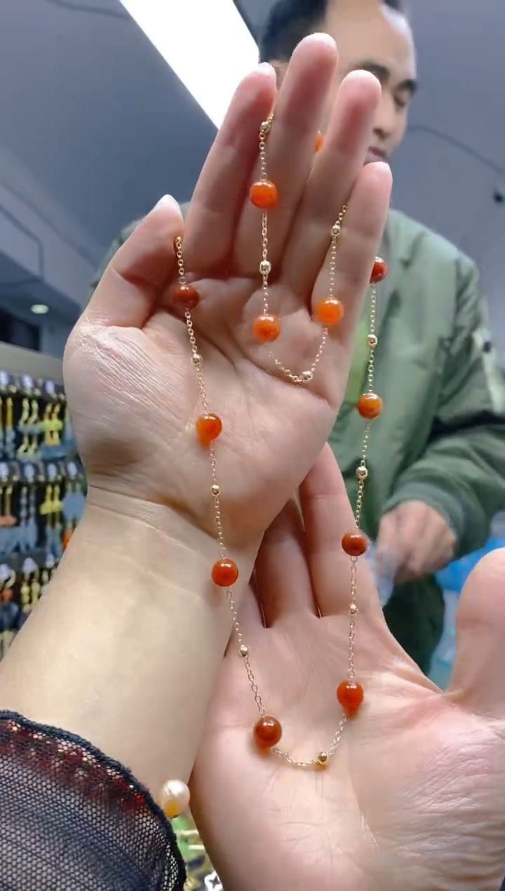 【闪购商品】翡翠耳饰合金0360翡翠锁骨链